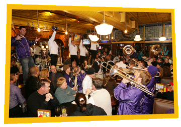 The KSU band playing live inside So Long Saloon